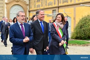 Minister Enzo Moavero Milanesi arrives at Villa Salviati